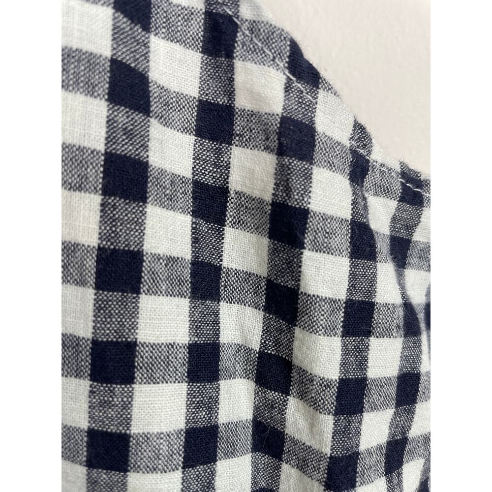 Nettle Studios Everyday Overalls Jumpsuit Navy Blue Gingham Check Cropped M - Picture 8 of 11